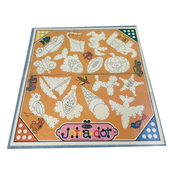 Vintage 1969 Whitman Jot A Dot Family Artwork Cardboard  Folding Game Board ONLY - Picture 1 of 3